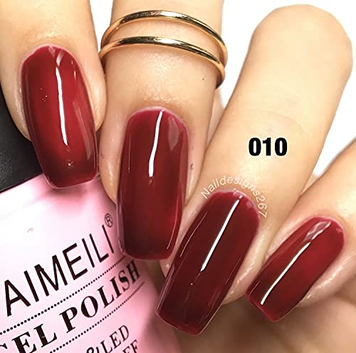 AIMEILI Soak Off U V LED Gel Nail Polish - Red Vixen (010) 10ml