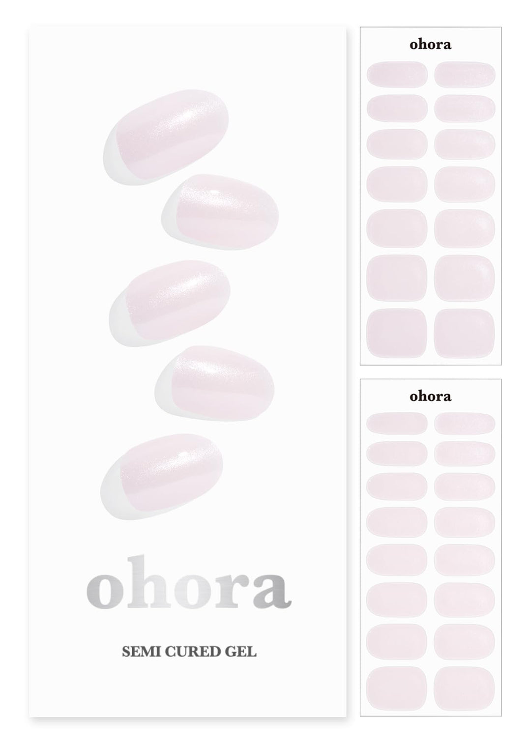 Ohora Semi Cured Gel Nail Strips (N Glazed Donut) - White, Solid, Works With Any Uv/Led Nail Lamps, Salon-Quality, Long Lasting,