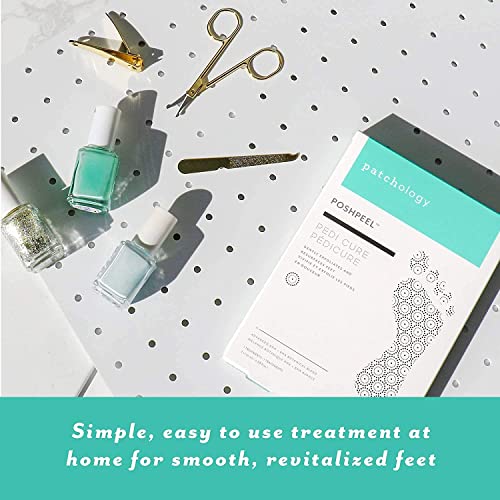 Patchology PoshPeel Pedi Cure - Foot Peel Mask Soak Treatment, Feet Peeling Mask, Pedicure Booties with Deep Exfoliation for Baby-soft Skin, Pedicure Supplies for Foot Care, 1 Pair