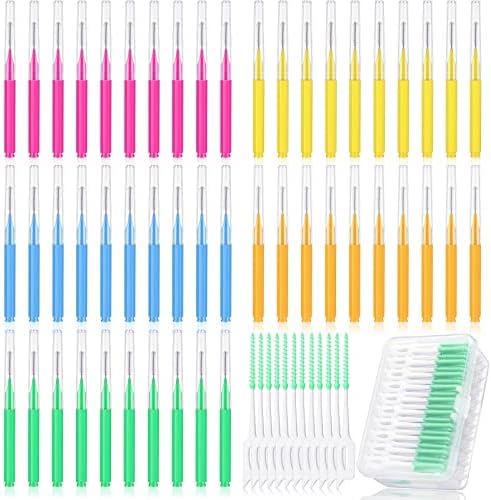 Zopeal 250 Pcs Interdental Brush for Braces Disposable Braces Flossers Dental Picks Floss Toothpick Dental Teeth Flossing Head Oral Hygiene Flosser Toothpick Soft Cleaning Tool (Cute Color)