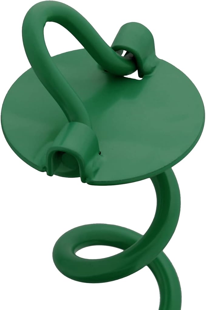 7Penn Ground Anchors Screw in 4 Pack - 16 Inch Green Spiral Dog Leash Ground Anchor Tie Down - Heavy Duty RV Canopy Stakes for High Wind Camping Tents with 475 lbs Pull Force