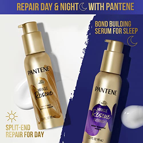 Pantene Hair Serum, Overnight Miracle Rescue, Bond Builder Hair Treatment, Deep Leave In Conditioner 3 fl oz
