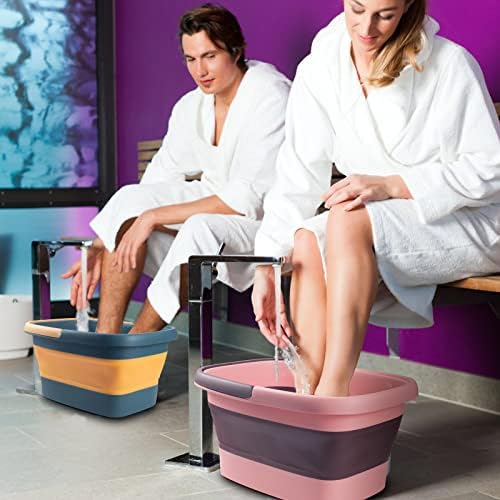 Collapsible Soak Tub with Handle For Foot Spa, Pedicure, Foot Soak Bath 15L/4 Gallons Massager Basin for Dry Cracked Feet, Home Spa Treatment