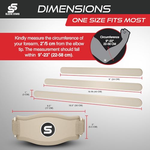 Sleeve Stars Tennis Elbow Brace for Men & Women, Tendonitis Elbow Brace & Strap Golfers Elbow Brace Counterforce Band for Tendon Pain Relief & Support for Forearm w/ 3 Straps Fits 9-23" (Pair/Dark Purple)