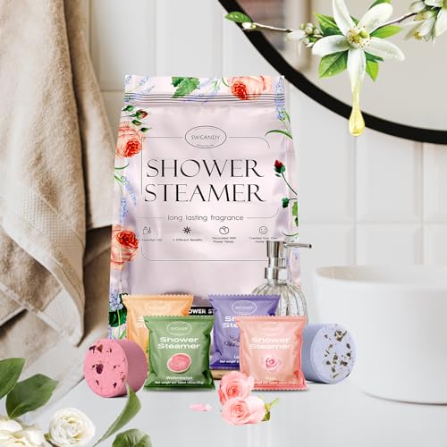 Shower Steamers Aromatherapy Gifts for Women- SWCANDY 18 Pack Shower Bombs Birthday Gifts for Women Mom, Bath Bombs with Essential Oils Stocking Stuffers, Self Care and Relaxation
