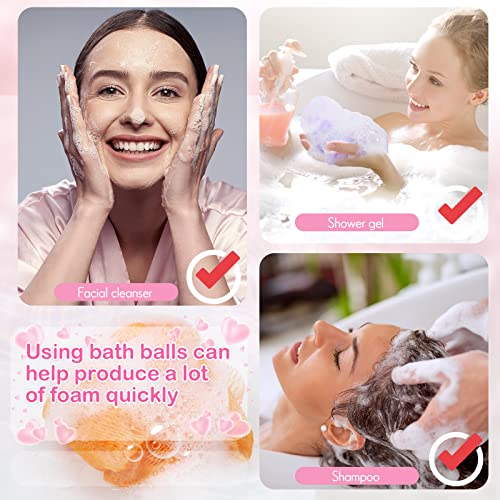 72 Pack Bath Loofah Bulk Sponge Mesh Shower Ball Mini Loofah Travel Size Body Scrubber Exfoliator Shower Bath Pouf Assorted Colors for Kids Women Men Wash Bathroom