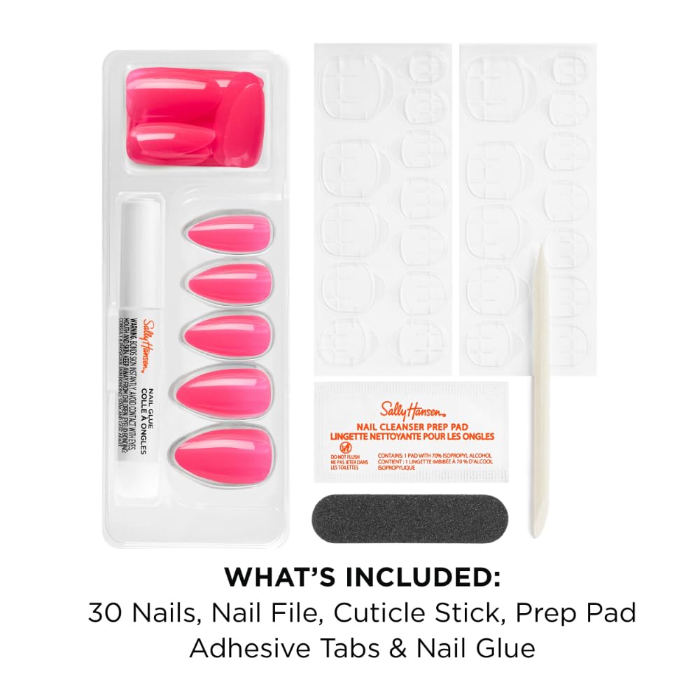 Sally Hansen Instant Cuticle Remover | I Heart You Press-On Nails Kit – 15 Sec Gel