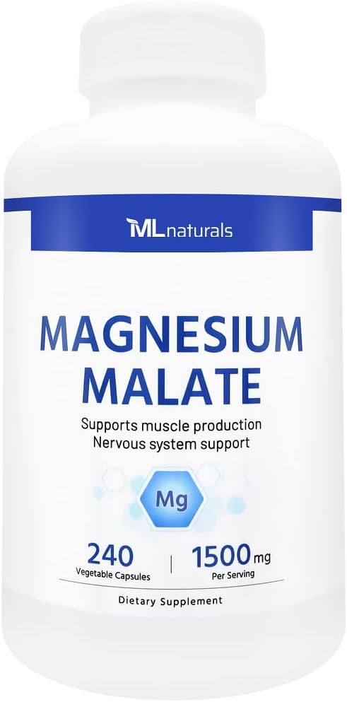 Magnesium Malate 1500mg 240 Vegetable Capsules.