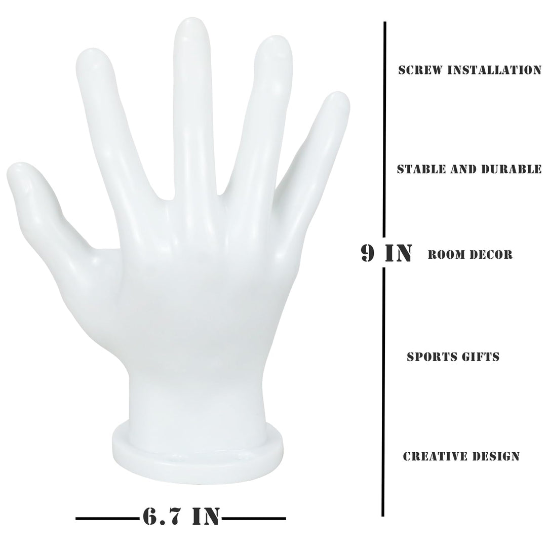 BOAMAU Hand Shaped Basketball Holder Wall Mount Gifts Basketball Room Decor Accessories Art Ball Decor Stand for Basketball, Football, Soccer, Volleyball(white)