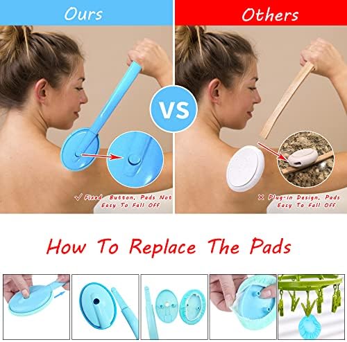 2 PCS Body Lotion Applicator Back Washer for Shower, Eyxformula Long Handle Self Tanning Back Applicator Back Lotion Applicators, Back Moisturizer Sunscreen Applicator