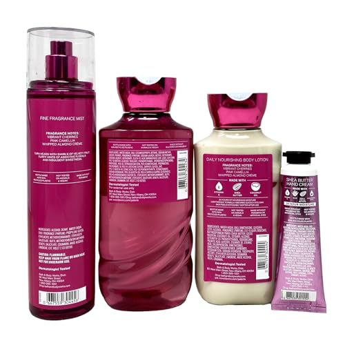 Bath & Body Works Perfect In Pink Deluxe Gift Bag Set - Fragrance Mist - Body Wash - Body Lotion and Hand Cream - with a Himalayan Salts Springs Sample Soap
