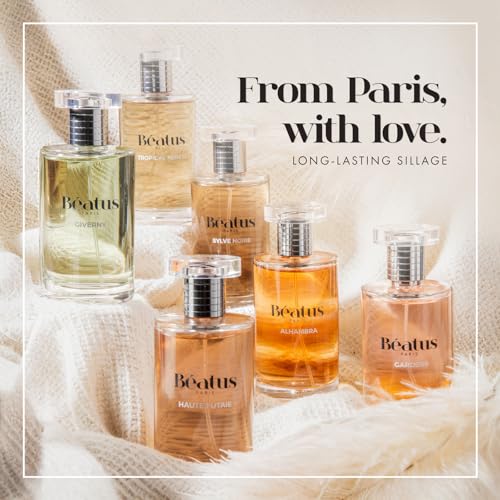 Beatus Paris Giverny - Luxury Perfume for Women - Eau de Parfum - Long-Lasting Fragrance with Notes of Fruity Rose, Sandalwood, Bergamot & Vanilla Scent - All Day Wear - Travel Size EDP Spray - 3.4 oz