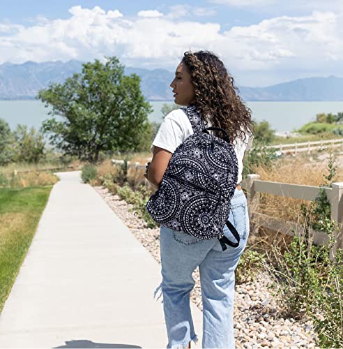 Vera Bradley Women's Cotton Campus Backpack, Snow Globe Motifs - Recycled Cotton, One Size