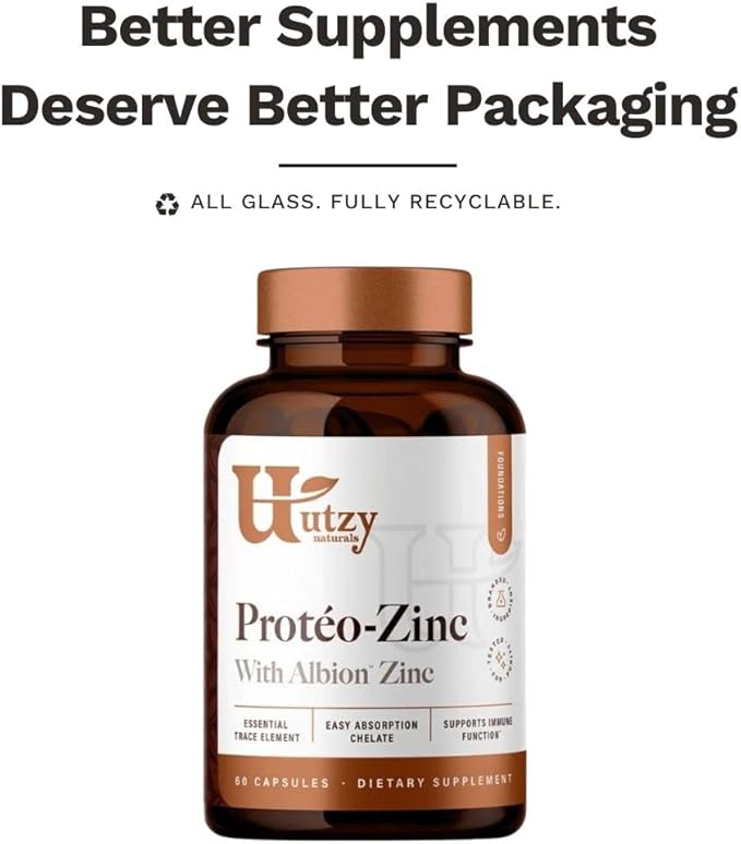 Protéo-Zinc | Albion Chelated Zinc Bisglycinate (TRAACS®) for Immune Health | Made in The USA | 60 Capsules