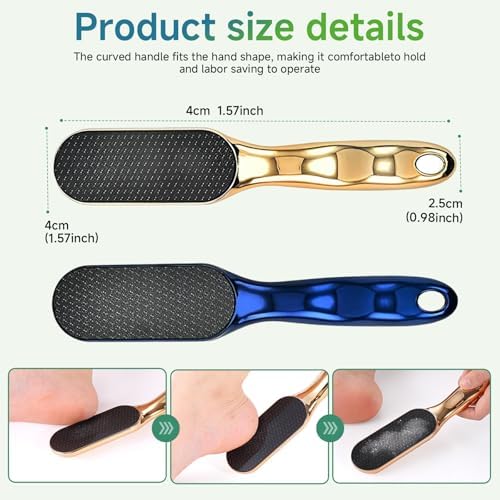 2Pcs Nano Glass Foot File,Nano-Glass Foot File,Foot Scraper for Callus Removal,Veinsgrain Foot Files (Gold+Blue)