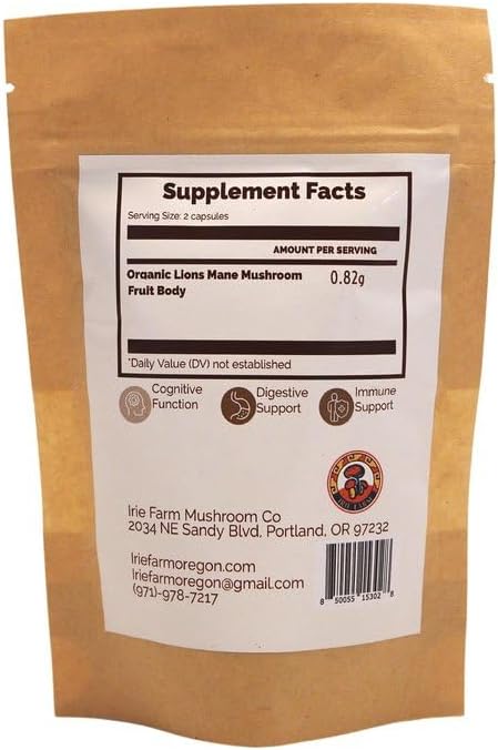 Irie Mushroom Farm Lion's Mane Cognition Capsules - 60 Count