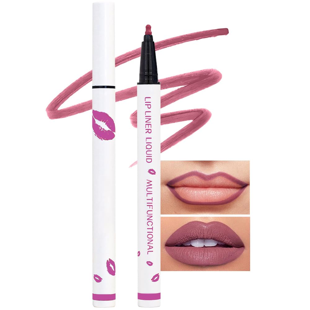 Kaely Orchid Matte Lip Tint Stain Marker Pen,2in1 Liquid Lipstick & Lip Liner Pencil,Long Lasting Waterproof 24 Hour Lip gloss for Women,tinta para labios labiales mate 24 horas originales,08