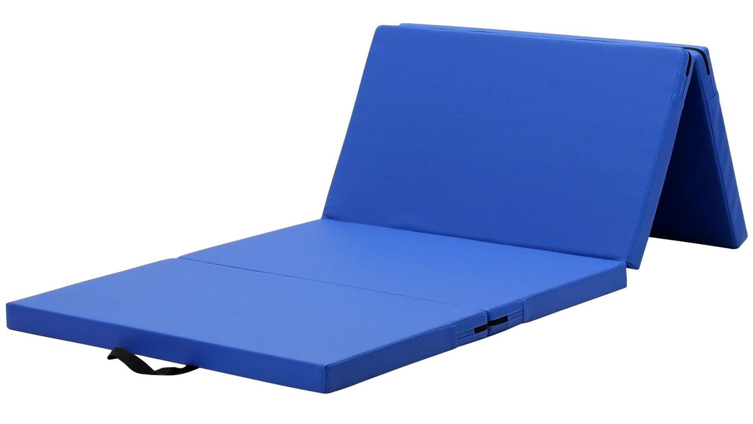 KaRaDaStyle Gymnastics Mat 4-Folding Stretch Mats 71"x31"x2" Exercise Muscle Training Children Play Horizontal Bar Mat Yoga Sports Soundproof Home Use (Blue/4-fold)