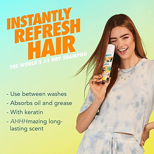 Batiste Dry Shampoo, Tropical Fragrance, Refresh Hair and Absorb Oil Between Washes, Waterless Shampoo for Added Hair Texture and Body, 6.73 OZ Dry Shampoo Bottle