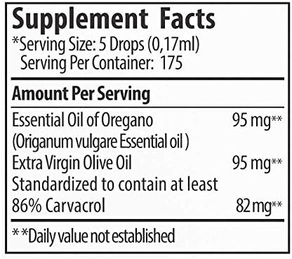 Zane Hellas 50% Oregano Oil. Greek Essential Oil of Oregano .86% Min Carvacrol. 82mg Carvacrol Per Serving. Probably The Best Oregano Oil in The World. 1 fl. oz.- 30ml