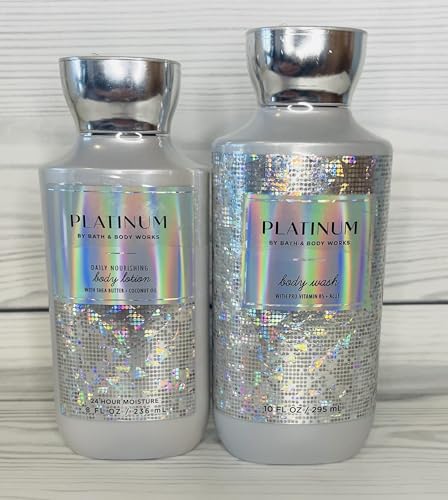 Bath & Body Works Platinum Body Lotion and Body Gel Wash 2 Piece Set
