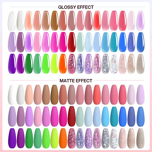 Morovan Poly Gel Nail Colors: 48 Color Poly Eextension Gel Nail Kit with Pure and Glitter Poly Nail Gel for All Season Poly Gel Nail Trendy Nail Art Design