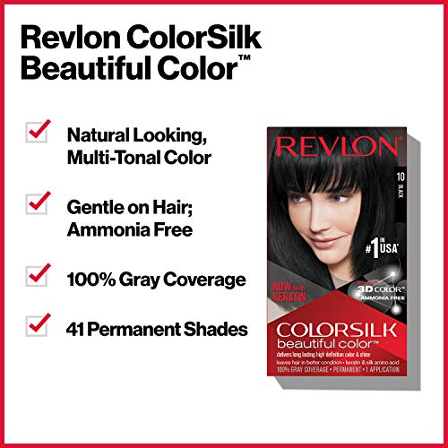 Revlon Permanent Hair Color, Permanent Hair Dye, Colorsilk with 100% Gray Coverage, Ammonia-Free, Keratin and Amino Acids, 51 light Brown, 4.4 Oz (Pack of 3)