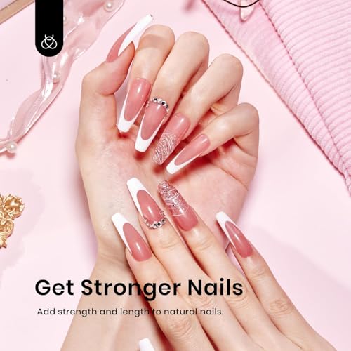 Beetles Builder Gel for Nails, 6 Colors 7 in 1 Builder Nail Gel Set, Jelly Clear Pink Nude Builder for Nail Apex Nail Thickening Extension Strengthen Weak Nails UV Gel Beauty Gift Sets for Women