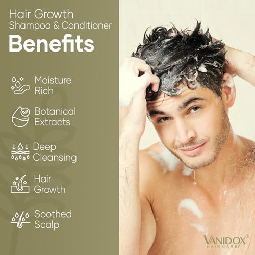 Carbonic Acid Shampoo and Conditioner for Men and Women, Deep Moisturizing Conditioner, Thickens, Softens, & Smooths Set for Hair Growth and Repair, Made in USA - 16 Fl Oz Each