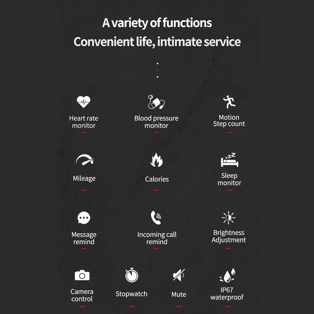 1.3 Inch Screen Smart Watch Waterproof Fitness Activity Tracker Heart Rate Monitor,Sleep Tracker Pedometers To Monitor Calories Burned For Men Women Kids Android IOS