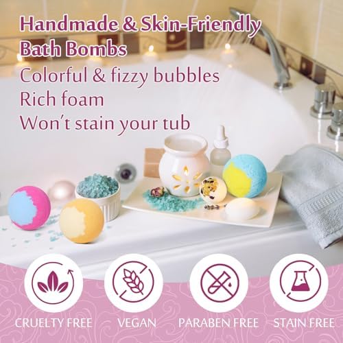 Bath Bombs for Women, 20 Handmade Bath Bombs Gift Set with Shea Butter Moisturizing & Essential Oils, SPA Relaxing Gifts for Women & Men, Her, Girlfriend, Wife, Birthday, Amazing Present for Kids