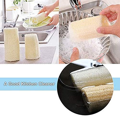 Natural 6 Pack of 4 inch Loofah, Serdokntbig SPA Exfoliating Scrubber for Skin Care in Bath, Best Luffa Body Scrub Sponge, Remove Dead Skin