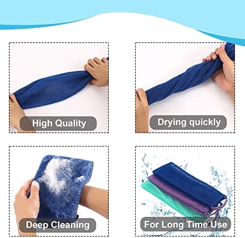 3 PCS African Exfoliating Net,African Net Sponge,Exfoliating Body Scrubber Back Scrubber for Shower,Exfoliating Washcloth African Net Bath Sponge Exfoliating Net for Men Women Daily Shower Bathing
