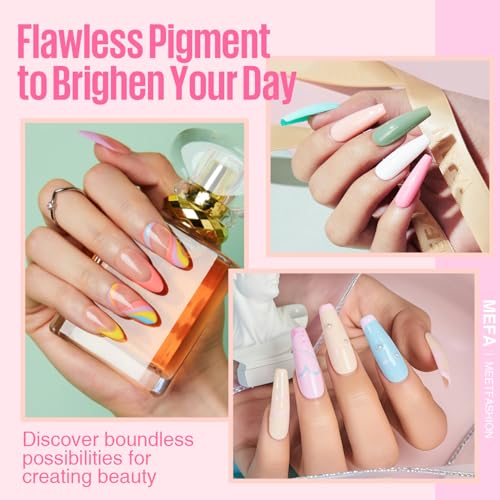 MEFA 60 Pcs Gel Nail Polish Kit with U V Light, 32 Colors Classic Popular Nail Kit Soak Off Nail Polish Gel Set with Matte/Glossy Base Top Coat Easter Decorations Manicure Tools Gifts for Women