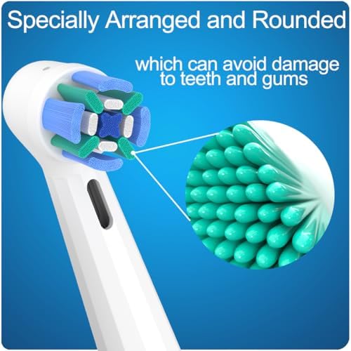 8 Pack Replacement Heads Compatible with Oral B iO Toothbrushes, Brush Heads for Oral-B iO 2/3/4/5/6/7/8/9/10/7G Series, with Covers, Black+White