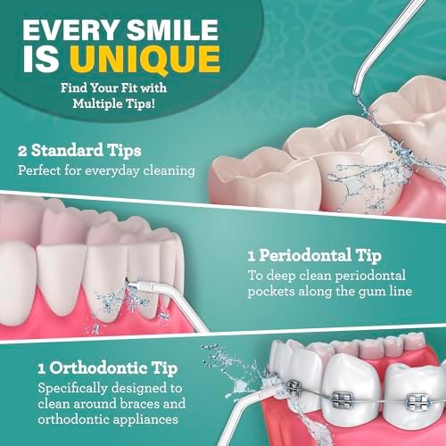 GuruNanda Water Dental Flosser 2.0 XL – 380ML Large Tank, 4 Flossing Modes, Cordless & Portable with Smart Timer for Deep Cleaning & Happy Gums - White