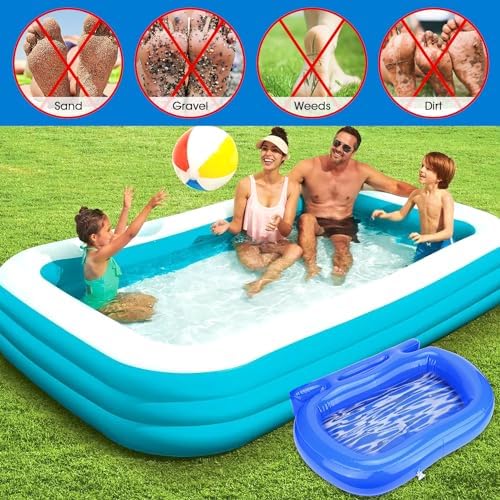 2Pack Pool Foot Bath,Inflatable Foot Soaking Bath Basin for Pool Entry Ladder,Pool Foot Wash Bath Tub for Swimming Pool Clean Feet, In Ground Above Ground Swimming Pools,Hot Tub Spa-Blue