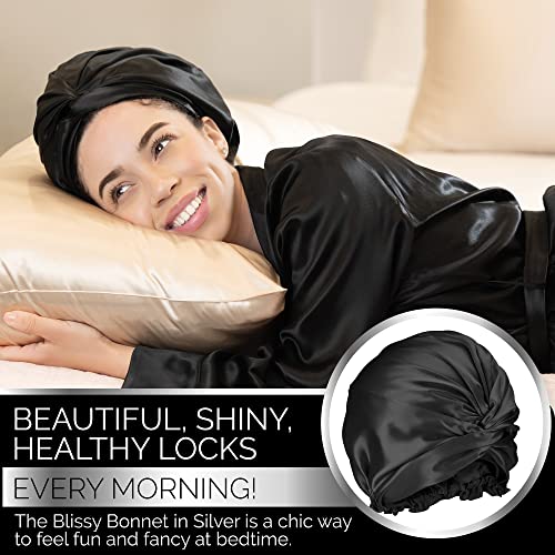 Blissy Silk Bonnet For Sleeping For Long And Curly Hair - 100% Pure Mulberry Silk 22 Momme 6a High-grade Fibers