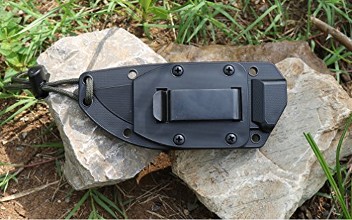 ESEE 4P Survival Knife – Field Tested Fixed Blade Knife with Molded Polymer Sheath & Clip Plate, Full Tang, Plain Edge – Durable Fixed Blade Knife with Sheath for Survival