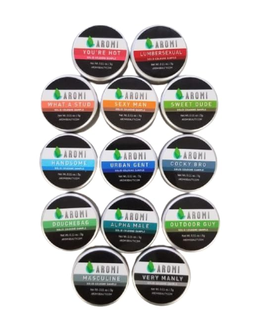Aromi Men's Solid Cologne Sampler Set with 13 Fragrances | Long Lasting Vegan Fragrance for Day, Night, Wax Perfume, Unique Gift, Travel Sized (13 solid cologne samples)