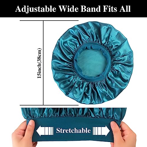 12pcs Large Satin Bonnets for Sleeping, Silky Hair Bonnet for Black Women Braid Curly Hair