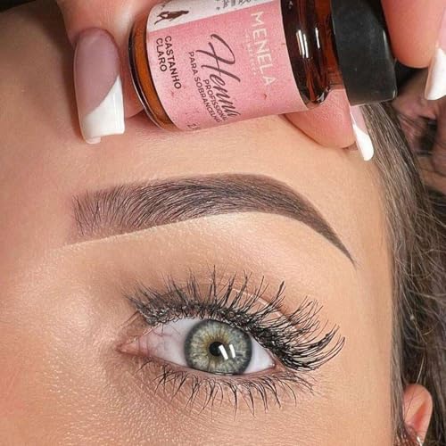 Eyebrow Henna Tint Kit - Light Brown Brow Color with Bamboo Extract - Natural Look, Easy Application - 2.5g Henna + 15ml Fixer - Ammonia-Free, Vegan, Cruelty-Free