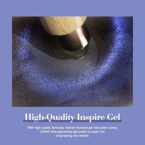 CANNI 8 Pcs 9 ML Cat Eye Gel Nail Polish Set, Red Purple Pink Blue Green Glitter Rainbow Holographic Cat Eye Gel Polish Kit with Magnet Colors Nail Art Manicure Salon DIY Gifts