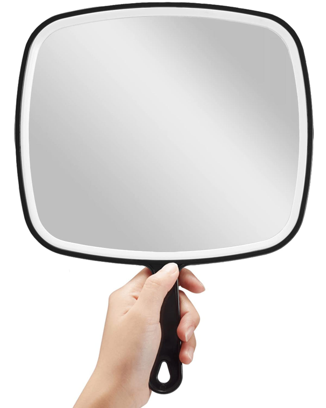 Omiro Hand Mirror, Extra Large Black Handheld Mirror With Handle, 12.4'' L X 9'' W