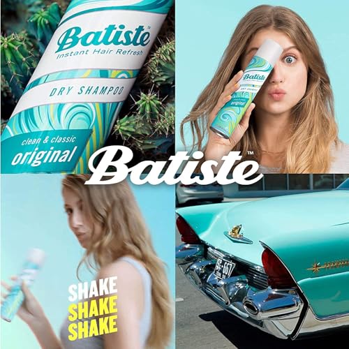 Batiste Dry Shampoo, Original Fragrance, Refresh Hair and Absorb Oil Between Washes, Waterless Shampoo for Added Hair Texture and Body, 6.73 OZ Dry Shampoo Bottle, 3 Pack