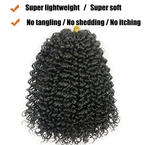 ENBEAUTIFUL 18 Inch 8 Packs Curly Crochet Hair For Black Women Gogo Curl Crochet Hair Beach Curl Water Wave Deep Wavy Braids Hair Extensions(18inch, 8packs, 1b)
