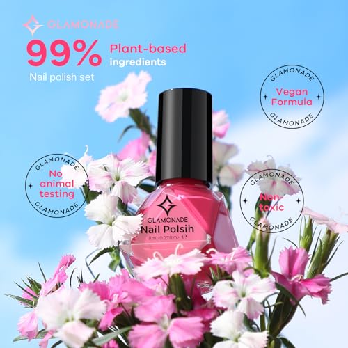 Non Toxic Nail Polish Set: Organic Nail Polish Kit Air Quick Dry Fingernail Lacquer Manicure Regular Rainbow Nail Pack Summer Spring Gift Set for Kids Girls Women