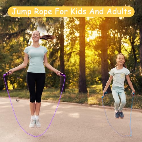 Jump Rope For Kids,Jump Rope Kids,Adjustable Soft Skipping Rope,Toddler Jump Rope With Skin-Friendly Foam Handles For Kids, Boys,Girls,Women, Men,Exercise Activity,Outdoor Fitness
