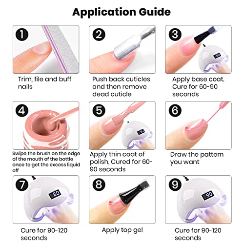 RARJSM Glow in The Dark Nail Art Gel Liner 12 Soft Pastel Colors Neon Green Blue Purple Pink Painting Luminous Polish Set UV LED Curing Requires Thin Brush for Swirl Nails Design