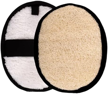Rugged Natural Shower Loofah for Men - Tough Eco-Friendly Exfoliating Body Scrubbers, Durable & Gentle Terry Towel Cloth pad for Manly Skin Care - Lufas, Luffa, Loufas Sponges